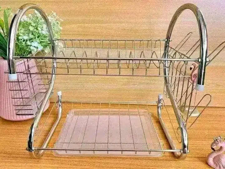 2 layer Dish Drainer Rack Stainless Steal