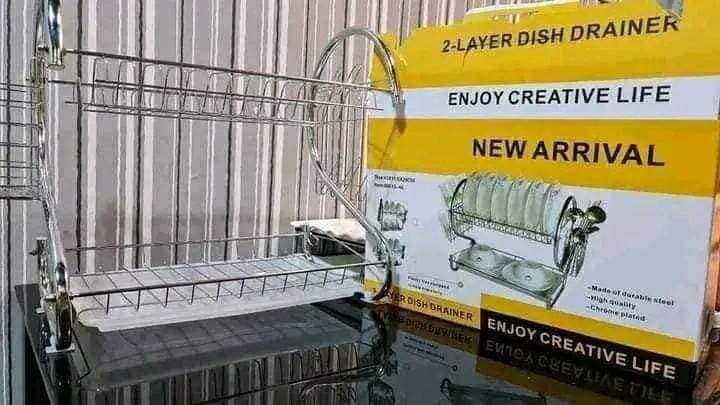 2 layer Dish Drainer Rack Stainless Steal