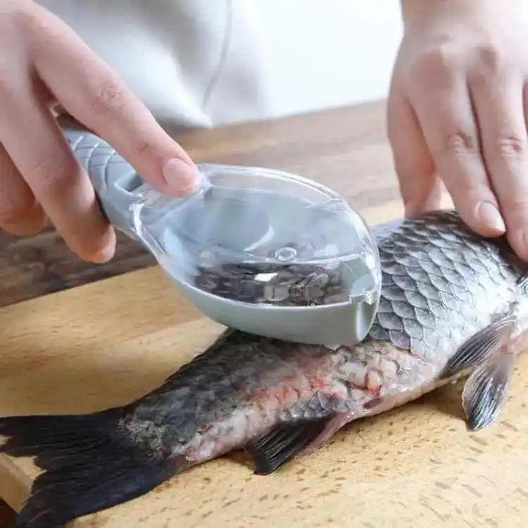 Fish Clean Scales with Cover fish scaler scraper remover fish skin brush scraping fishing